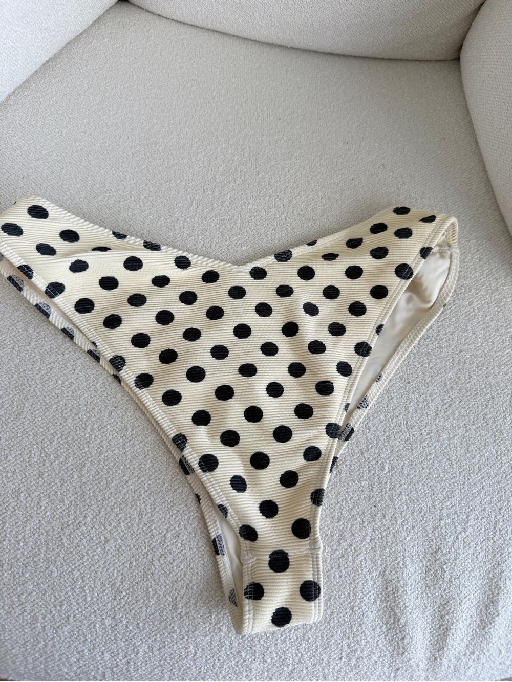 For Love & Lemons Cream Black Polka Dot Lelani Bikini Bottom - Picture 11 of 11